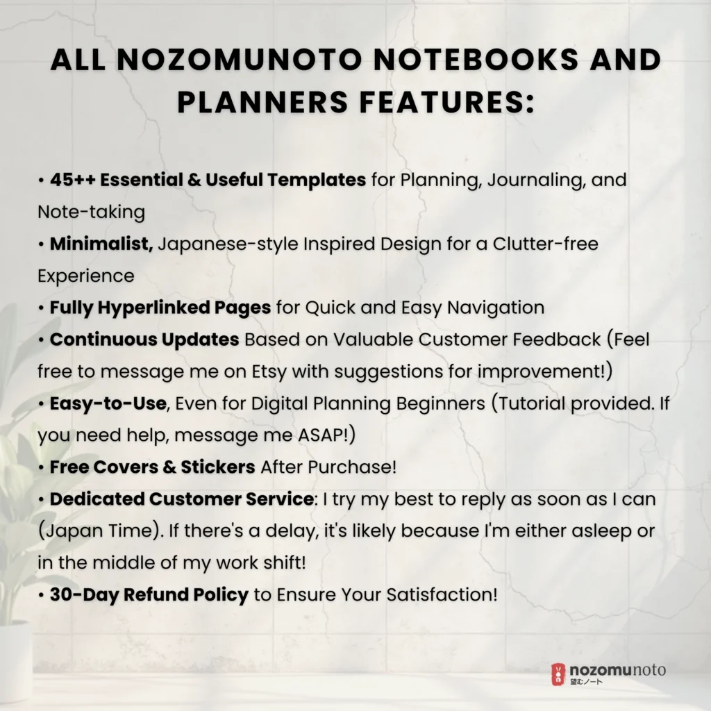 Yume Noto V2 Portrait E-Reader Garden NozomuNoto product information page for reMarkable, Kindle Scribe, Supernote, Boox, and Bigme.