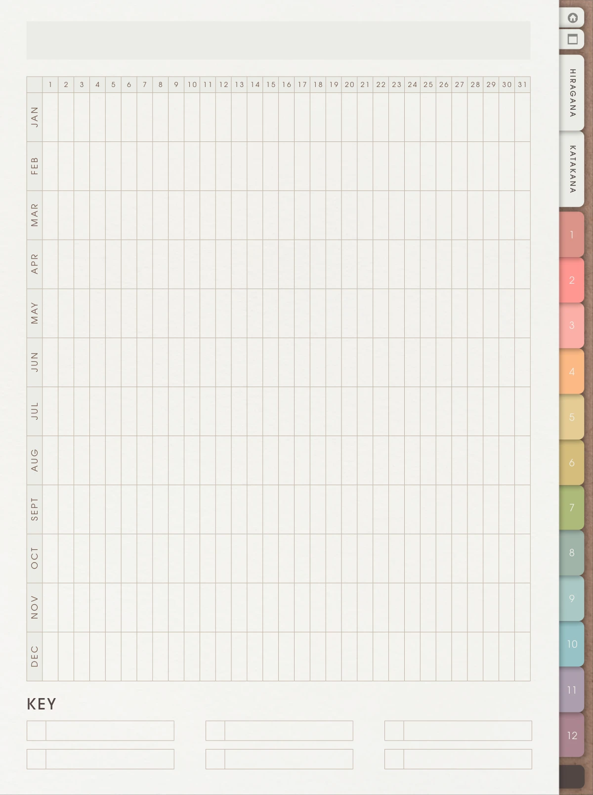 Yearly · Day Month Tracker workbook page