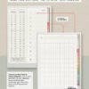 Ikigai Noto workbook section index with 12 customizable side tabs and a linked grid notes page for Japanese study notes and extra practice.