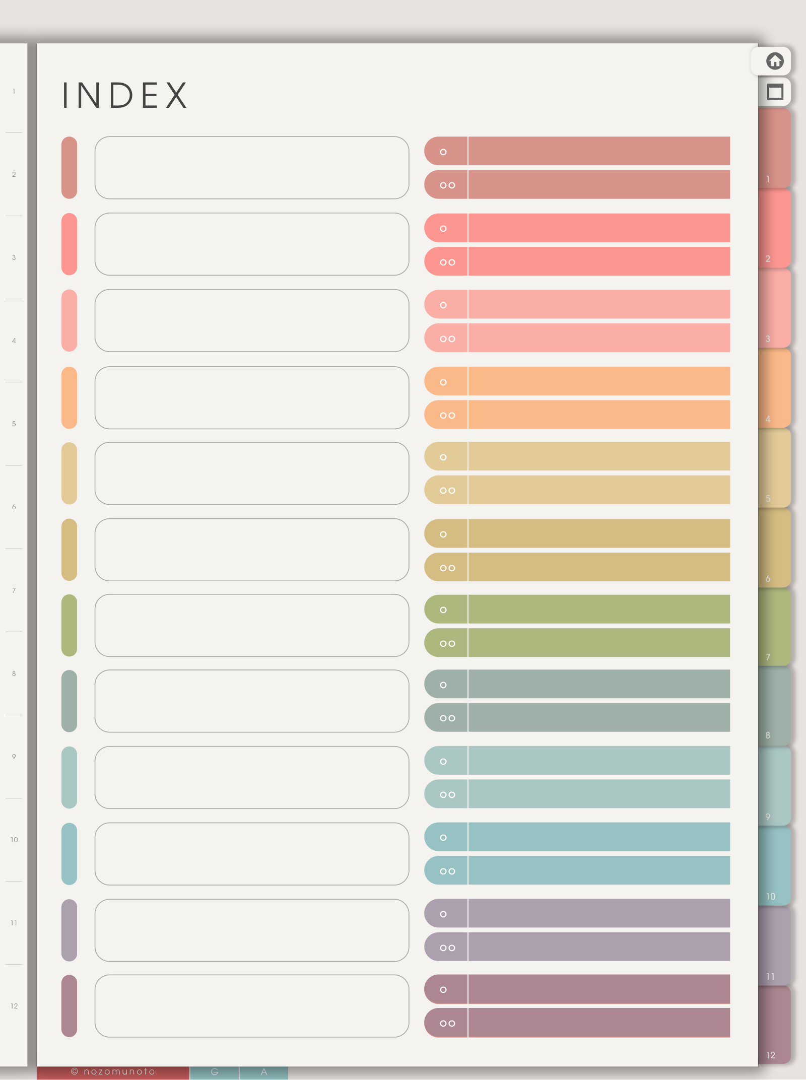 Index · tap a subject