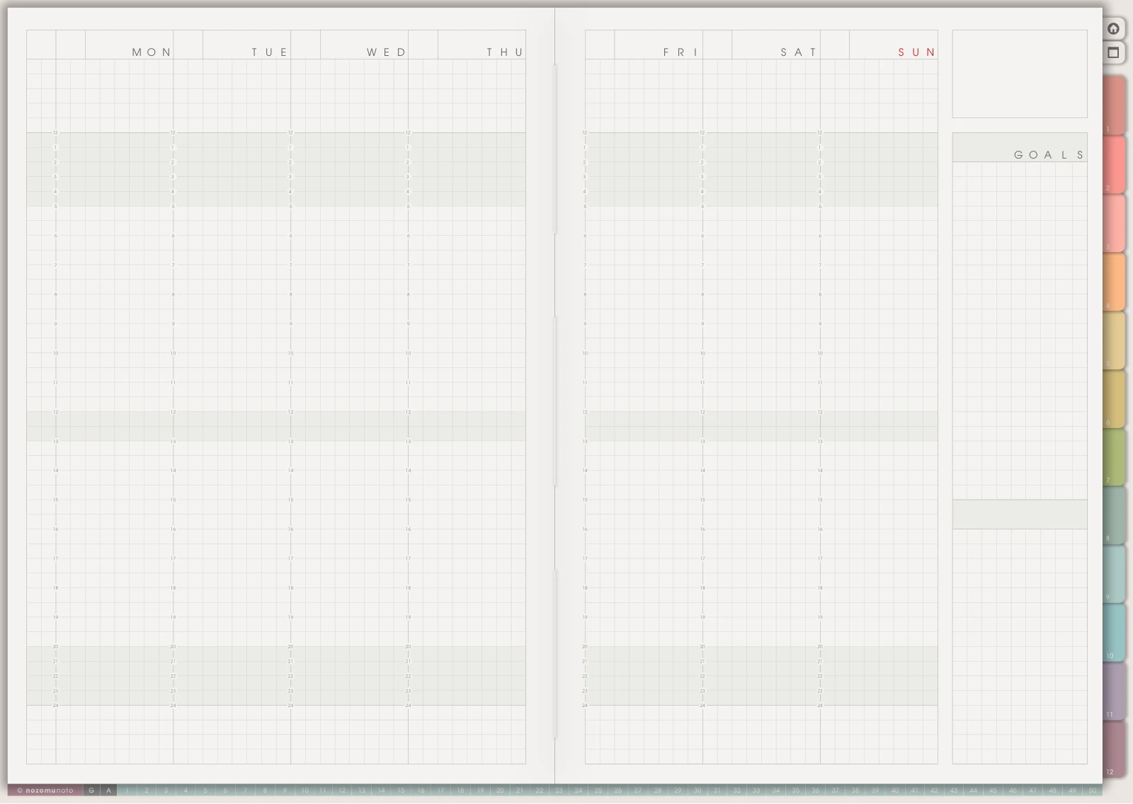 Weekly Horizontal · Monday