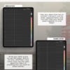 portrait-final-dark-09 Dark Portrait weekly planner comparison showing grid and blank layouts, with days stacked vertically.