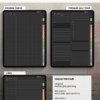 portrait-final-dark-10 Three dark Portrait daily layouts: original grid, premade sections for schedule and tasks, and a schedule with lined writing space.