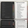 portrait-final-dark-12 Dark Portrait Life Planner index, My Goals page, and Goal Planner, with a red arrow linking a goal box to its planning page.