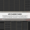 portrait-final-dark-14 Dark Portrait life-planning page collection, including vision board, inspiration, quotes, life ratings, resolutions, bucket list, skills, and Kanban board.