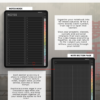 portrait-final-dark-15 Dark Portrait notebook index with 40 numbered subjects and a linked grid note page shown on tablets.