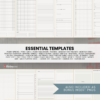portrait-final-light-19 Light Portrait essential template collage with trackers, monthly overview, weekly review, daily pages, photo page, and Kanban layouts; bonus PNG inserts noted.
