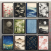 portrait-final-marketing-760ea1f Twelve illustrated Yume Techo covers displayed on tablets, including floral, mountain, moon, wave, and Japanese fabric designs.